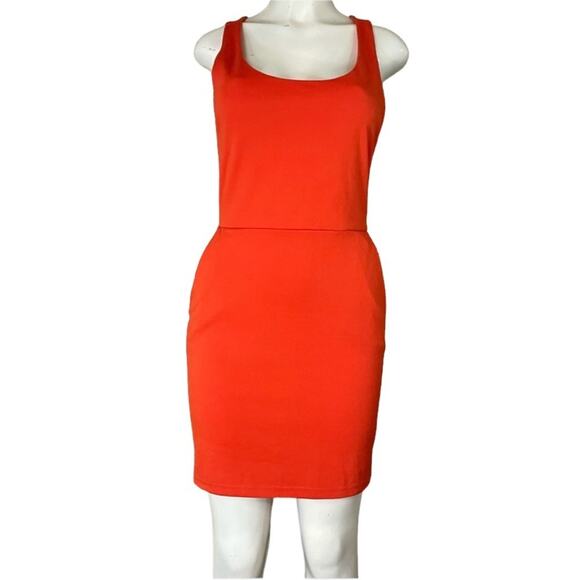 Jack by BB Dakota Penelope Ponti Roma Orange Sleeveless Dress Size Medium - Picture 2 of 12